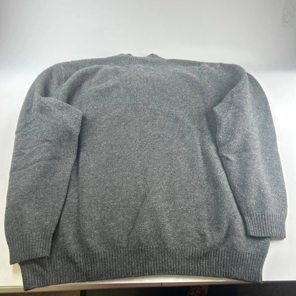 Polo Ralph Lauren Mens 3XB Gray 100% Lambswool VTG 1/4 Zip Sweater Pullover